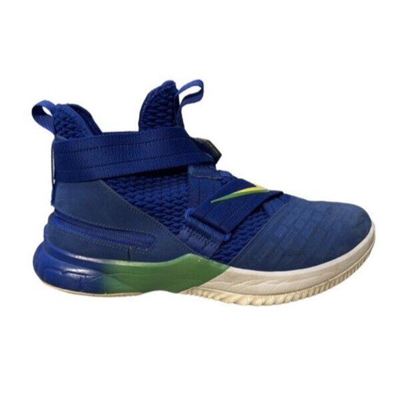 Nike Other - LeBron Soldier 12 FlyEase Hyper Sprite Blue Basketball Shoes AV3812-400 Sz 10.5